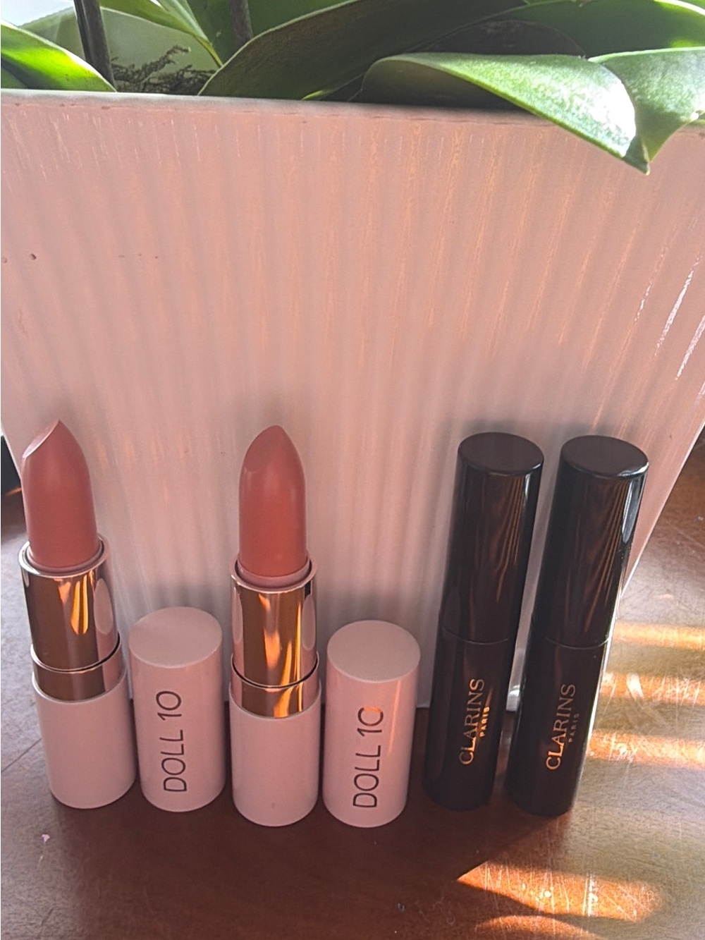 Bundle , 2 , Clarins Mascara Waterproof Duo & 2 , DOLL10 Nude Pink Lipstick Duo